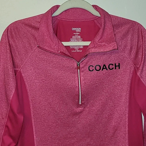 Women's size 8/10 medium Danskin Now COACH active wear long sleeve hot pink top - Picture 4 of 10